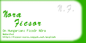 nora ficsor business card